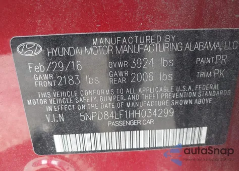 2017 Hyundai Elantra Se из США, поврежденный, VIN 5NPD84LF1HH034299